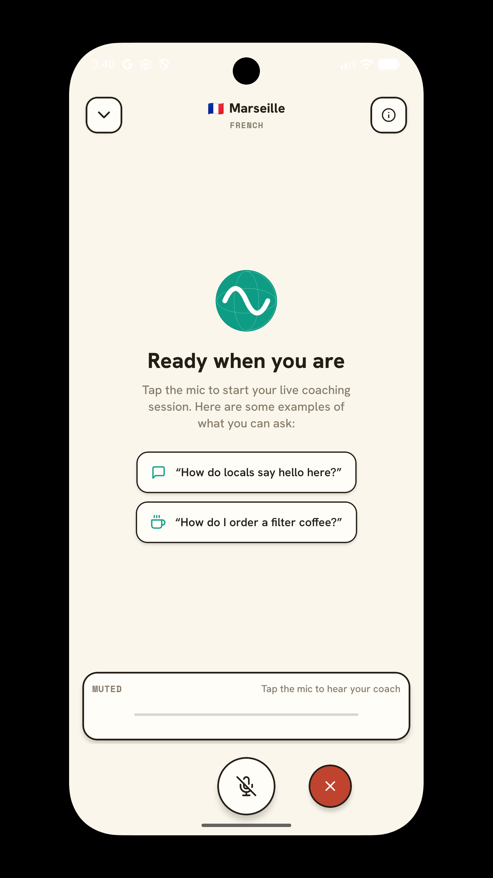 Live voice coach